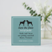 Boxer Dog Silhouetten Hochzeitssache Datum speiche Save The Date (Stehend Vorderseite)