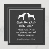 Boxer Dog Silhouetten Hochzeitssache Datum speiche Save The Date (Vorne/Hinten)