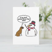 Boxer Dog Snowman Weihnachten Karte (Stehend Vorderseite)