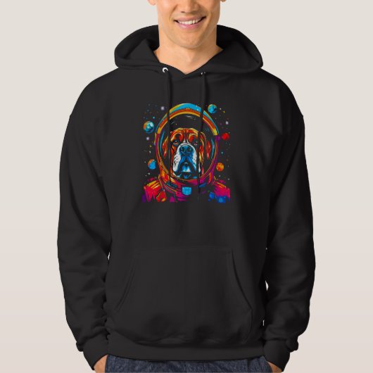 Boxer Dog Space Astronaut Hoodie (Vorderseite)
