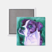 Boxer Dog Square Magnet - "Not Me" (Vorderseite/Rückseite)
