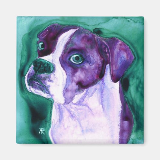Boxer Dog Square Magnet - "Not Me" (Vorne)
