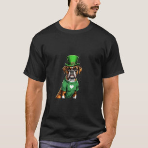 Boxer Dog St Patrick's Day I Irish Green Hat St Pa T-Shirt