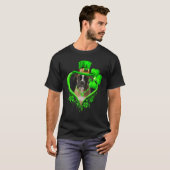 Boxer Dog St Patricks Day Irish Kleeblatt T-Shirt (Vorne ganz)