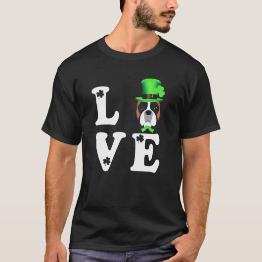 Boxer Dog St Patricks Day Irish T-Shirt (Vorderseite)