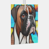 Boxer Dog "Stached Glass" Ornament Aus Glas (Vorderseite Rechts)