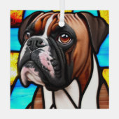 Boxer Dog "Stached Glass" Ornament Aus Glas (Rückseite)
