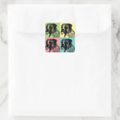 Boxer Dog Stamper Pop Art Quadratischer Aufkleber (Tasche)