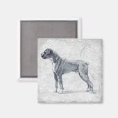 Boxer Dog Stehend Magnet (Vorderseite/Rückseite)