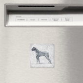 Boxer Dog Stehend Magnet (In Situ (Geschirrspüler))