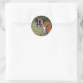 Boxer Dog Stehend Runder Aufkleber (Tasche)