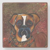 Boxer Dog Steinuntersetzer (Vorderseite)