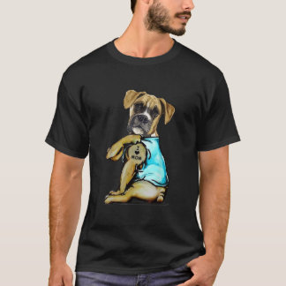 Boxer Dog Tattoo I Love Mom Mother's Day Lover T-Shirt