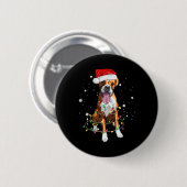 Boxer Dog Tree Weihnachtsbeleuchtung Xmas Pajama Button (Vorne & Hinten)