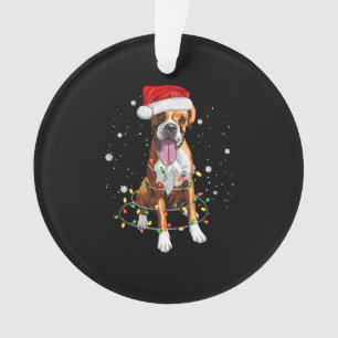 Boxer Dog Tree Weihnachtsbeleuchtung Xmas Pajama Ornament