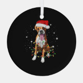 Boxer Dog Tree Weihnachtsbeleuchtung Xmas Pajama Ornament Aus Glas (Rückseite)