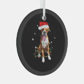 Boxer Dog Tree Weihnachtsbeleuchtung Xmas Pajama Ornament Aus Glas (Vorderseite Rechts)