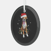 Boxer Dog Tree Weihnachtsbeleuchtung Xmas Pajama Ornament Aus Glas (Vorderseite links)