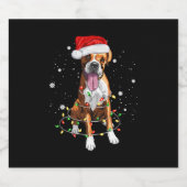 Boxer Dog Tree Weihnachtsbeleuchtung Xmas Pajama Schaumweinetikett (Einzelnes Label)