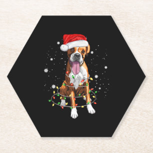 Boxer Dog Tree Weihnachtsbeleuchtung Xmas Pajama Untersetzer