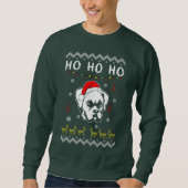 Boxer Dog Ugly Christmas Ho Ho Ho Ho Sweatshirt (Vorderseite)