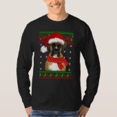Boxer Dog Ugly Sweater Christmas Welpe Hund Lover T-Shirt (Vorderseite)
