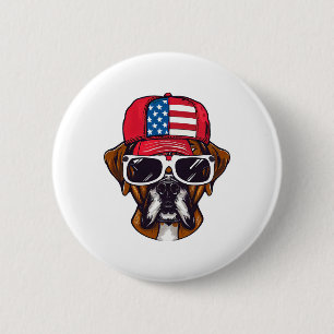 Boxer Dog USA Button