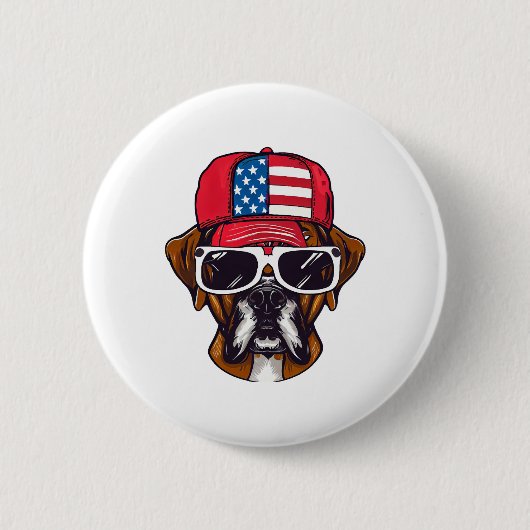 Boxer Dog USA Button (Vorderseite)