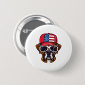 Boxer Dog USA Button (Vorne & Hinten)