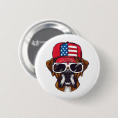 Boxer Dog USA Button (Vorne & Hinten)