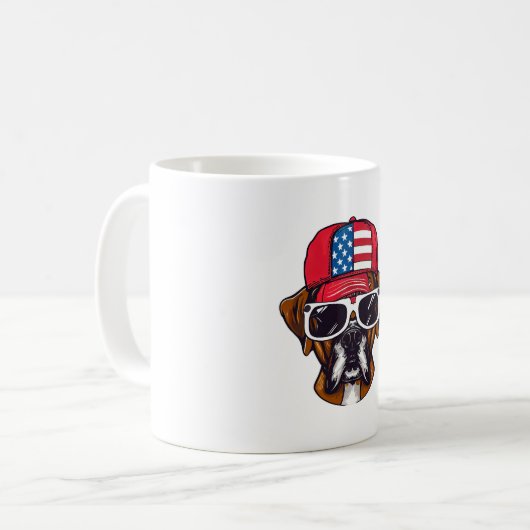 Boxer Dog USA Kaffeetasse (Vorderseite Links)