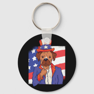 Boxer Dog USA Patriot Schlüsselanhänger