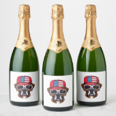 Boxer Dog USA Schaumweinetikett (Flaschen)