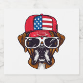 Boxer Dog USA Schaumweinetikett (Einzelnes Label)