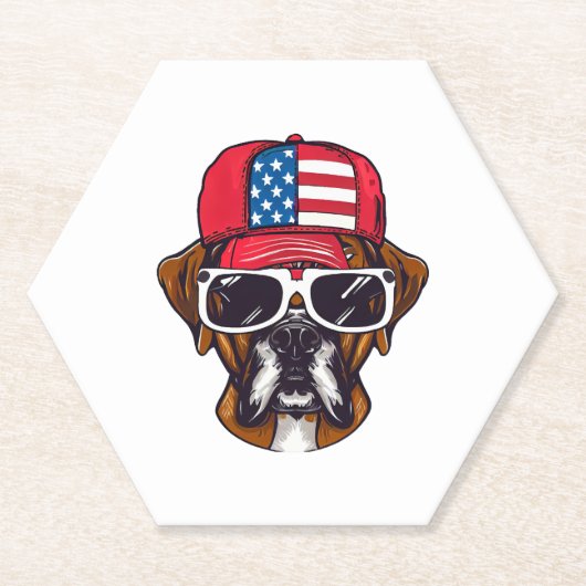 Boxer Dog USA Untersetzer (Vorderseite)