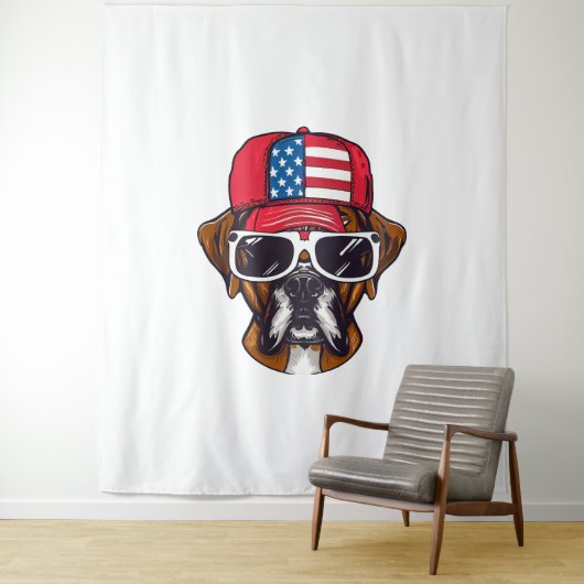 Boxer Dog USA Wandteppich (Beispiel)