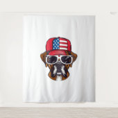 Boxer Dog USA Wandteppich (Vorderseite)
