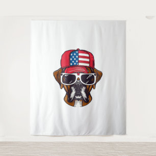 Boxer Dog USA Wandteppich