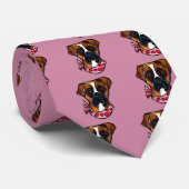 Boxer Dog Valentine Krawatte (Gerollt)