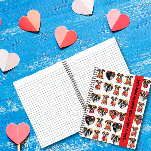 Boxer Dog Valentine Watercolor Design Notizblock