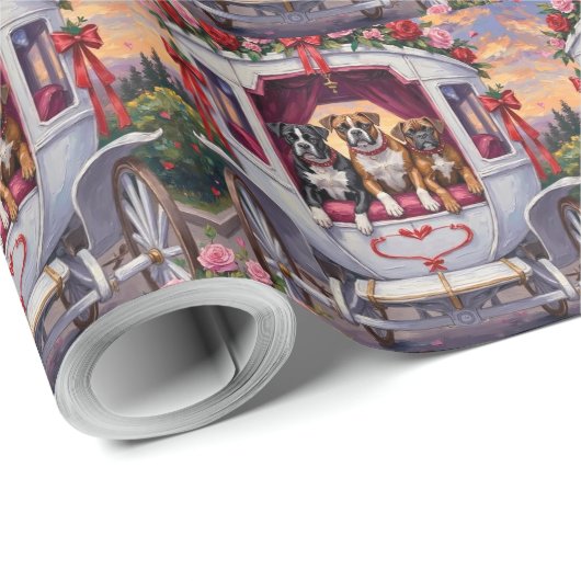 Boxer Dog Valentine's Day  Geschenkpapier (Rolleneckpunkt)