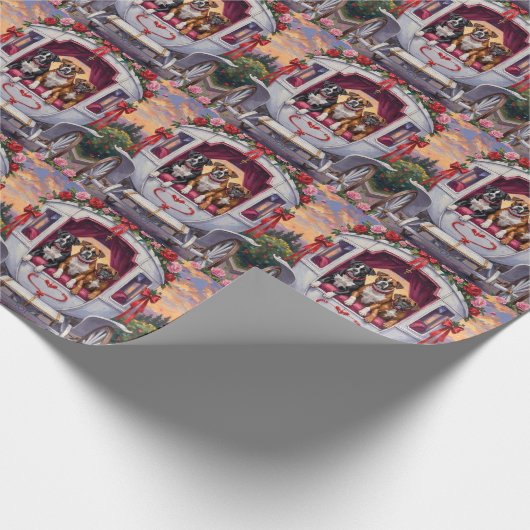 Boxer Dog Valentine's Day  Geschenkpapier (Ecke)
