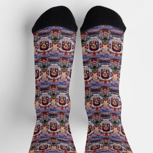 Boxer Dog Valentine's Day  Socken (Oben)