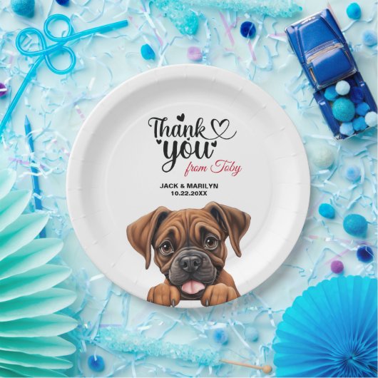 Boxer Dog Vielen Dank Pappteller (Party)