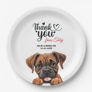 Boxer Dog Vielen Dank Pappteller