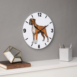Boxer Dog Wall Clock Cute Pet Home Decor Große Wanduhr