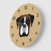 Boxer Dog Wall Decks Große Wanduhr (Winkel)