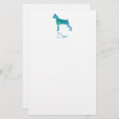 Boxer Dog Watercolor Briefpapier (Vorne/Hinten)