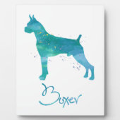 Boxer Dog Watercolor Fotoplatte (Vorderseite)