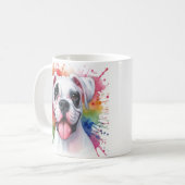 Boxer Dog Watercolor Splashes Kaffeetasse (Vorderseite Links)